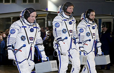 Участники 43/44 экспедиции на МКС перед стартом